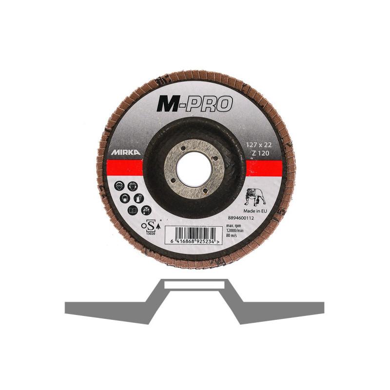 Disque à lamelles M-PRO 127x22mm Inox Zirconium120 Mirka Disque à lamelles M-PRO 127x22mm Inox Zirconium120 Mirka