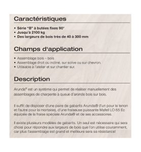 Gabarit de fraisage Arunda 120B Midi