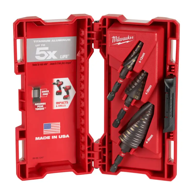 COFFRET FORET ÉTAGÉS SHOCKWAVE™ 3 PCS Diam. 4 A 12 MM, PAS DE 1MM Diam. 4 A 20 MM, PAS DE 2 MM Diam. 4 A 30 MM, PAS DE 2 ET 2 M COFFRET FORET ÉTAGÉS SHOCKWAVE™ 3 PCS Diam. 4 A 12 MM, PAS DE 1MM Diam. 4 A 20 MM, PAS DE 2 MM Diam. 4 A 30 MM, PAS DE 2 ET 2 M
