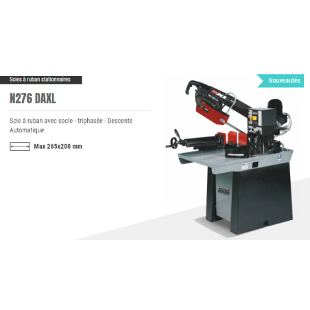 Scie à ruban 2565 descente semi auto 2 Vitesses 400V DA Art:N276DAXL Code:8488071 Femi