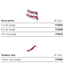 Serre-joint avec 8 m de sangle - 2 pieces