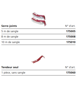 Serre-joint avec 8 m de sangle - 2 pieces