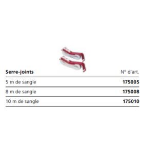 Serre-joint avec 5 m de sangle - 2 pieces