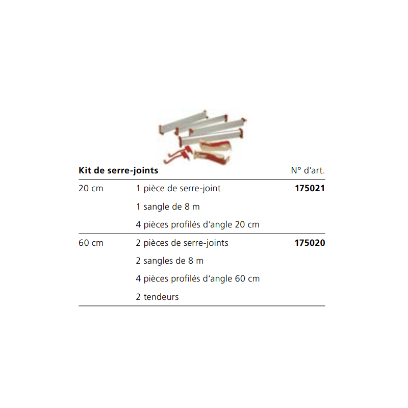 Jeu de serre-joints 60 cm