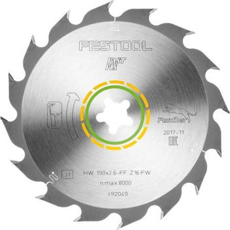 Lame de scie circulaire HW 190x2,6 FF PW16 WOOD RIP CUT Festool