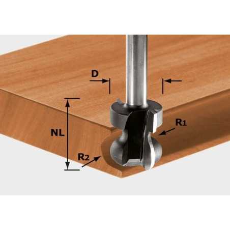 Fraise pour poignée moulurée HW S8 D22/16/R2,5+6 Festool