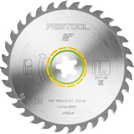 Lame de scie circulaire HW 190x2,6 FF W32 WOOD UNIVERSAL Festool