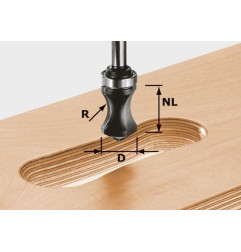 Fraise pour poignée moulurée HW S8 R16/NL32 Festool