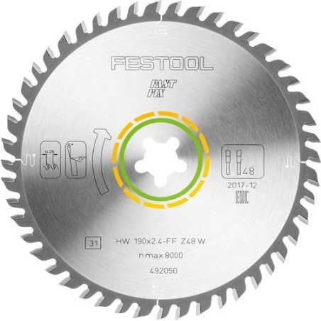 Lame de scie circulaire HW 190x2,4 FF W48 WOOD FINE CUT Festool