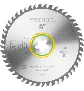 Lame de scie circulaire HW 190x2,4 FF W48 WOOD FINE CUT Festool