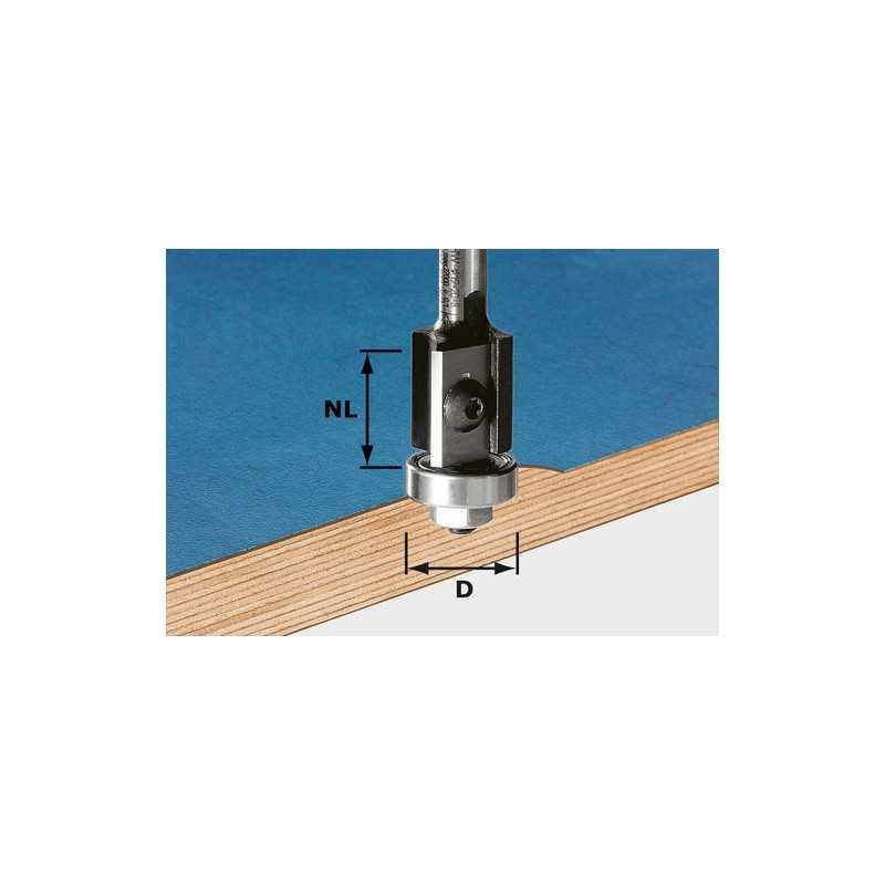 Fraise à affleurer à plaquettes réversibles HW S8 D19/20WM Z2 Festool