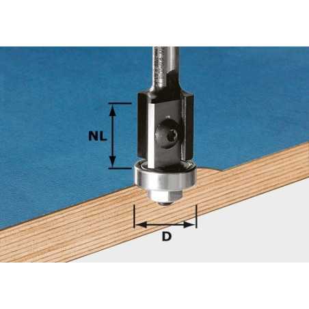 Fraise à affleurer à plaquettes réversibles HW S8 D19/20WM Z2 Festool