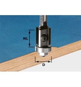 Fraise à affleurer à plaquettes réversibles HW S8 D19/20WM Z2 Festool