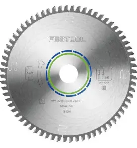 Lame de scie circulaire HW 225x2,6x30 TF68 ALUMINIUM/PLASTICS Festool