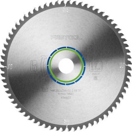 Lame de scie circulaire HW 260x2,4x30 TF68 ALUMINIUM/PLASTICS Festool