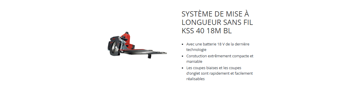 kss40 18M bl Haumesser. Découvrez Système de mise à longueur KSS 400 / 36 V en coffret de transport Système de mise à longueur s